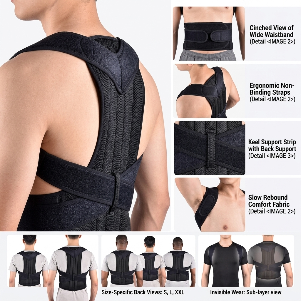 Spinal Orthotic Back Brace for Posture Support & Pain Relief vendulaCare 05
