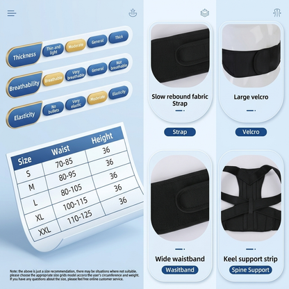 Spinal Orthotic Back Brace for Posture Support & Pain Relief vendulaCare 06