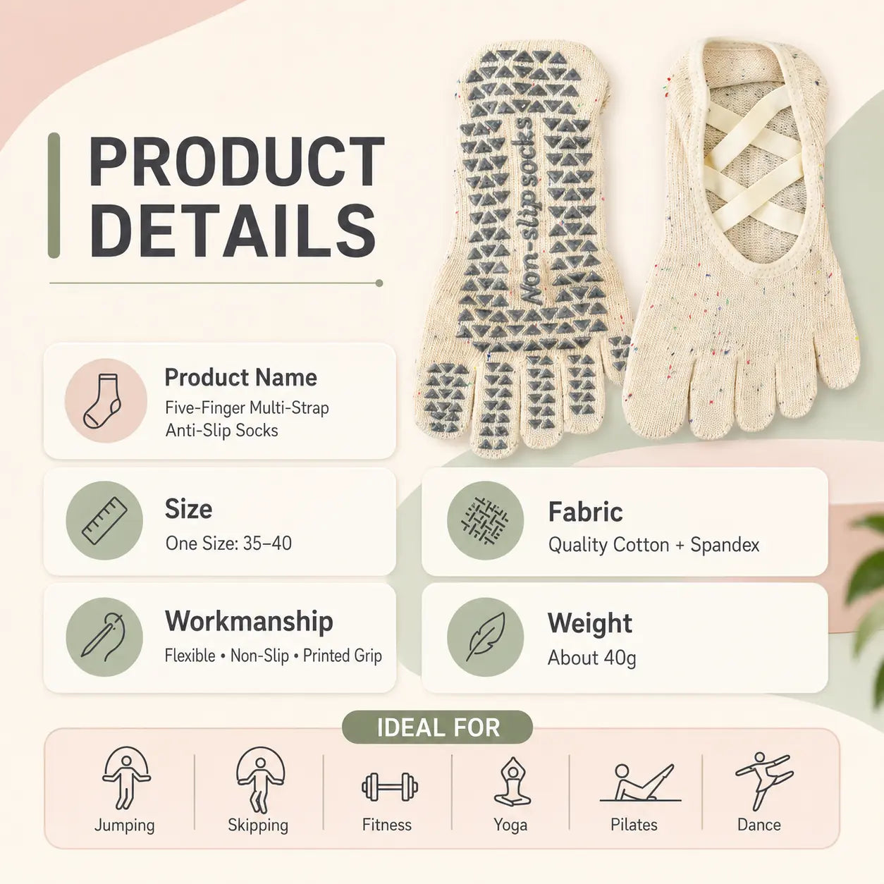 Sports Toe Socks for Running & Athletic Performance, Non-Slip Vendula Care (1)