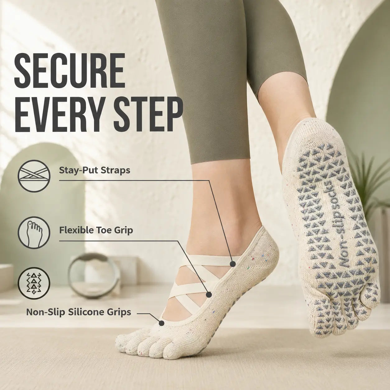 Sports Toe Socks for Running & Athletic Performance, Non-Slip Vendula Care (6)