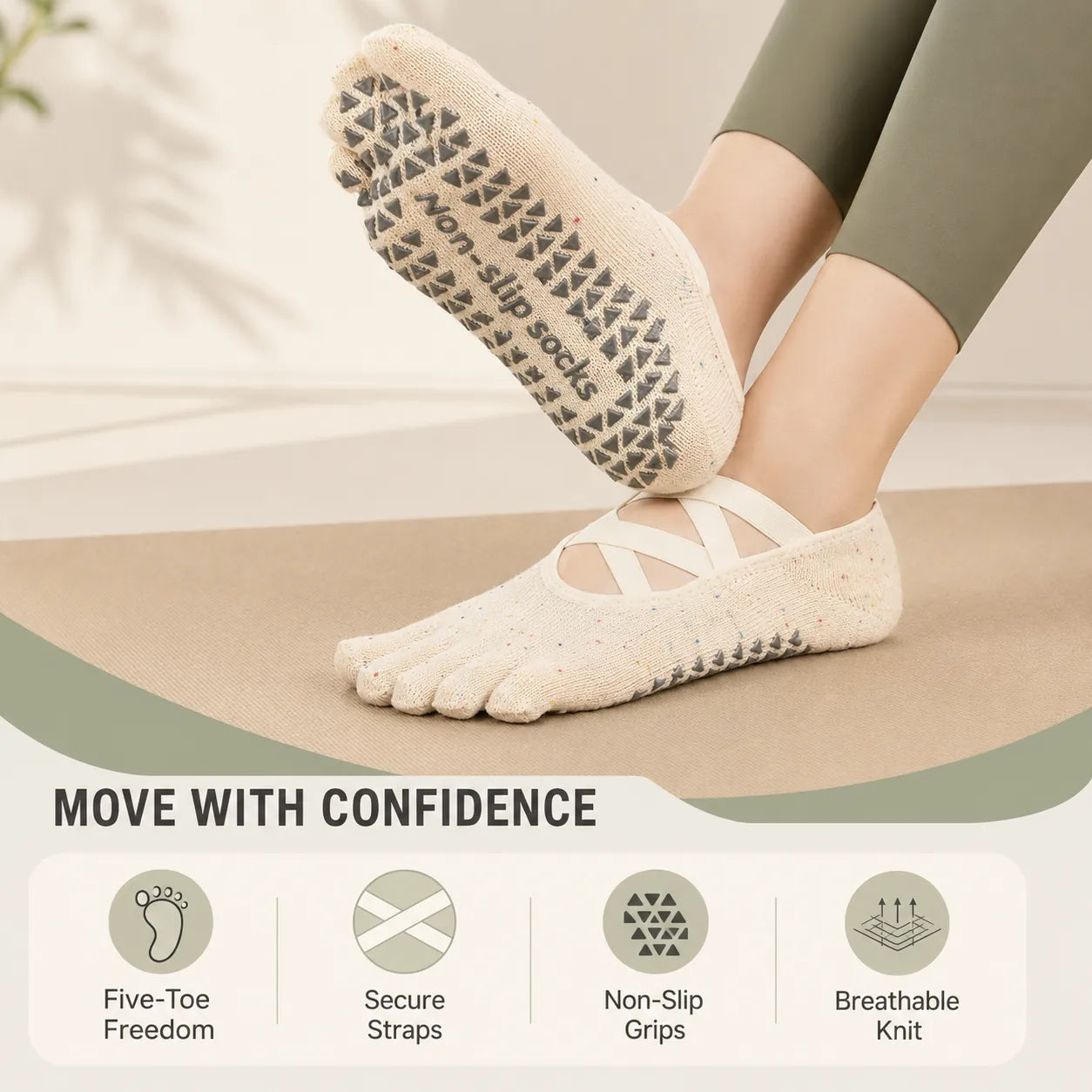Sports Toe Socks for Running & Athletic Performance, Non-Slip Vendula Care (7)