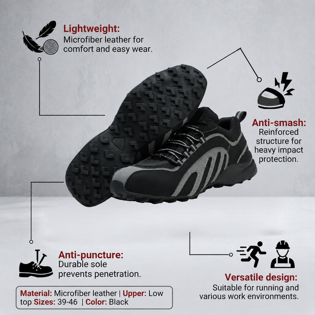 Steel Toe Safety Footwear Work, Comfort & Foot Protection vendula care 06