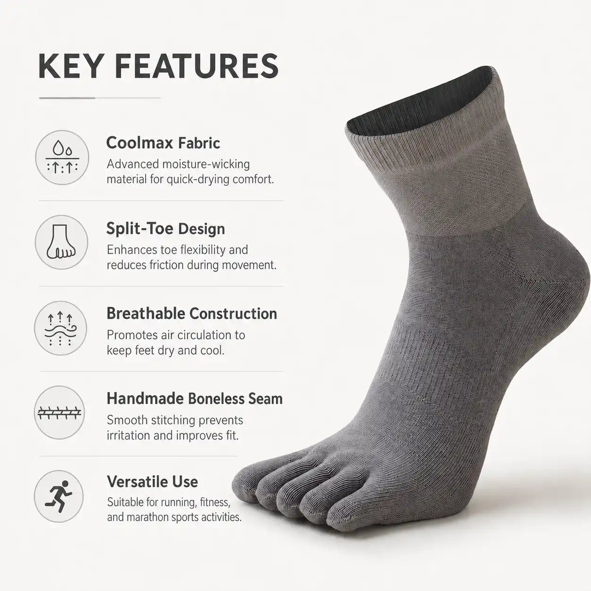 Sweat-Wicking Sports Socks for Dry Comfort All Day Wear Vendula Care 03