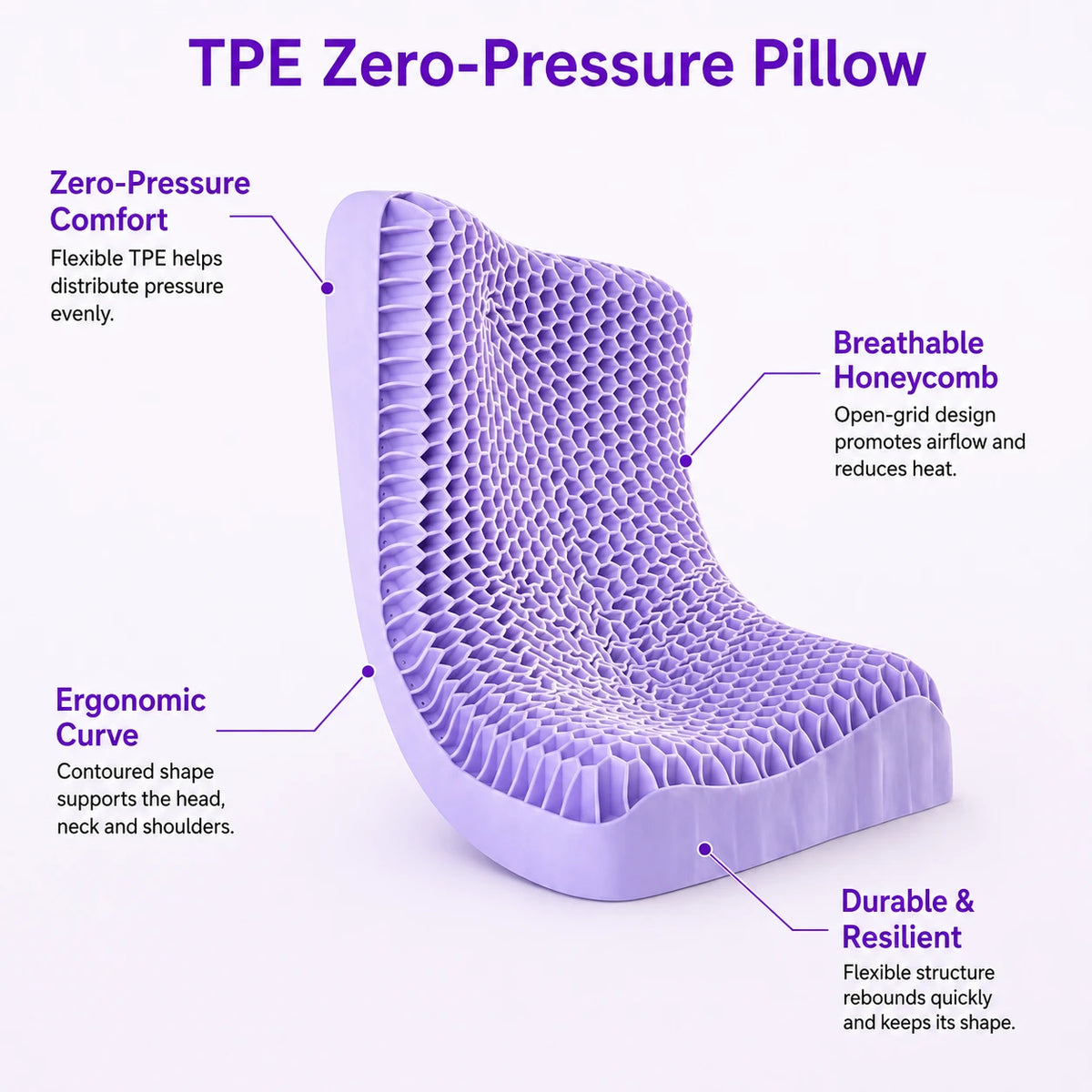 TPE Gel Cervical Support Pillow for Neck & Shoulder Comfort  VendulaCare 04