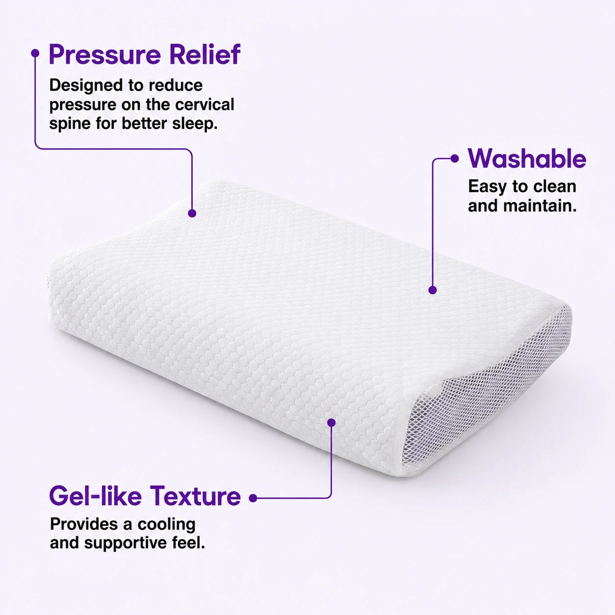 TPE Gel Cervical Support Pillow for Neck & Shoulder Comfort  VendulaCare 07