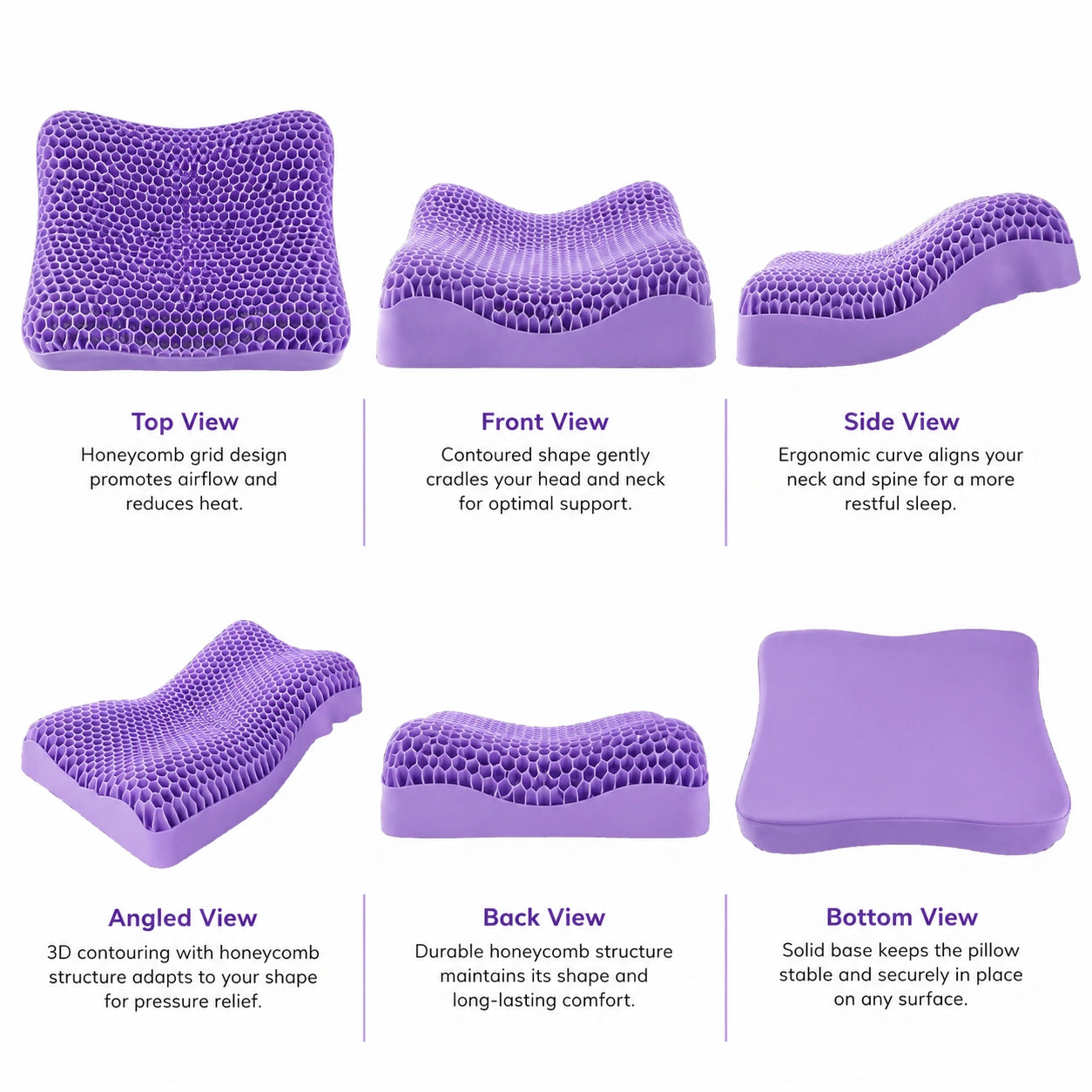 TPE Gel Cervical Support Pillow for Neck & Shoulder Comfort Vendula Care 3