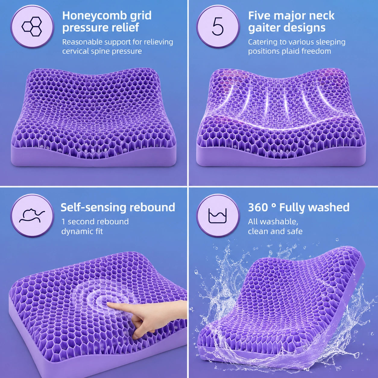 TPE Gel Cervical Support Pillow for Neck & Shoulder Comfort Vendula Care 5
