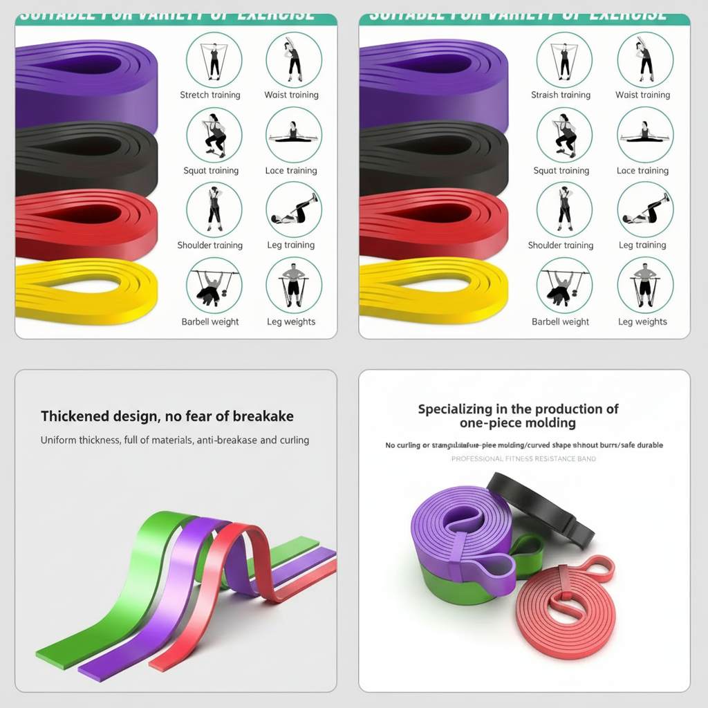 TPE Resistance Bands Set with Handles for Home Gym Workouts