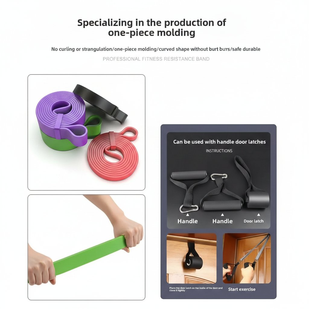 TPE Resistance Bands Set with Handles for Home Gym Workouts