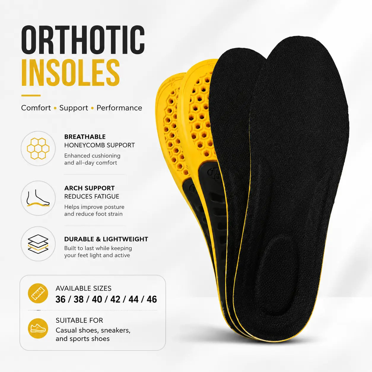 TPU Arch Support Orthopedic Insole for Flat Feet Comfort Vendula Care 03