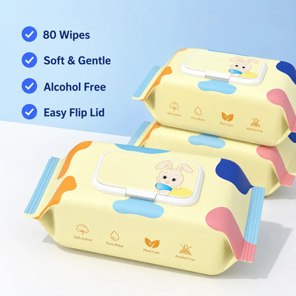Thick Pearl Texture Baby Wet Wipes for Soft, Gentle Cleaning Vendula Care 6
