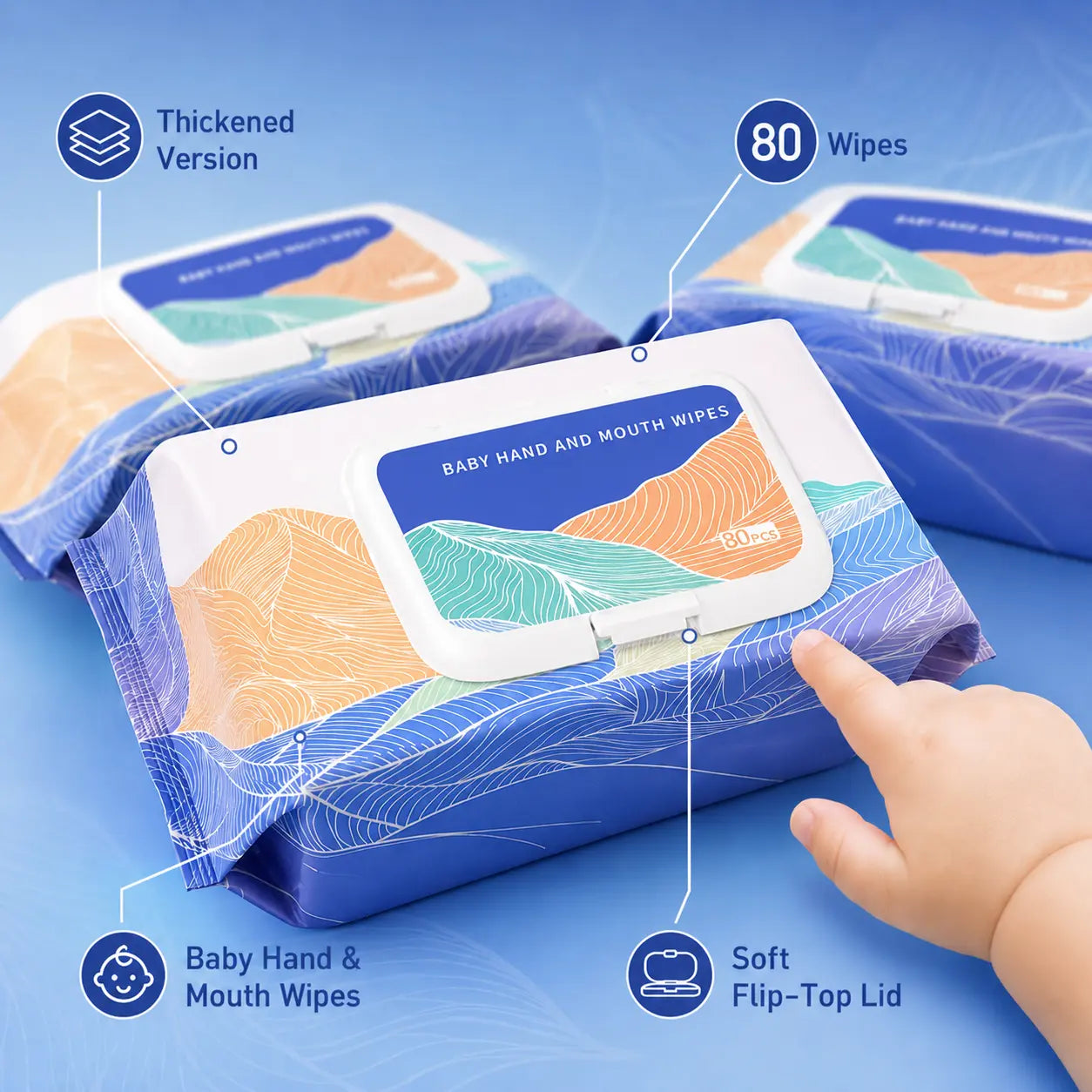 Thick Pearl Texture Baby Wet Wipes for Soft, Gentle Cleaning Vendula Care 7
