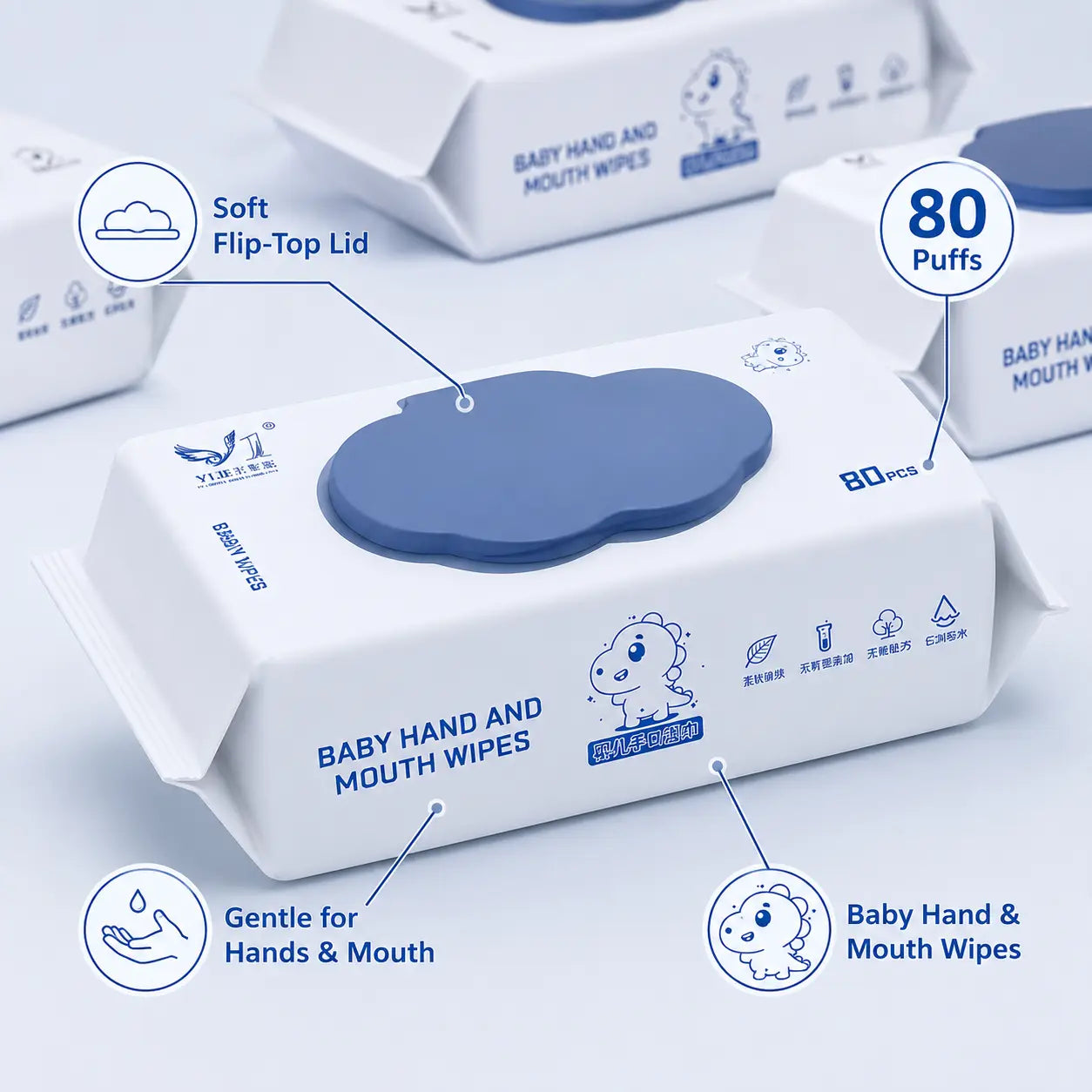 Thick Pearl Texture Baby Wet Wipes for Soft, Gentle Cleaning Vendula Care 8