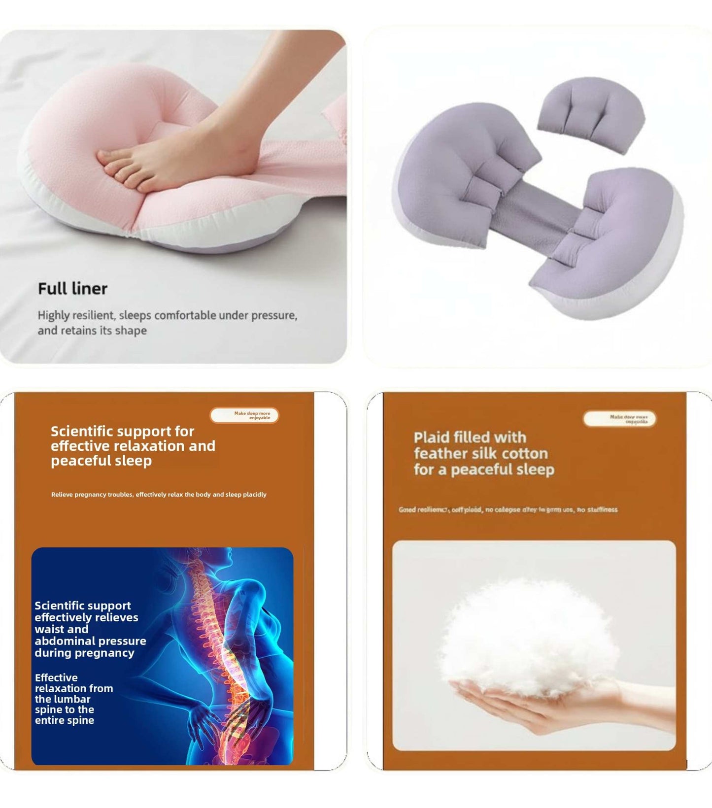 U-Shaped Maternity Pillow for Side Sleeping and Back Support Vendula Care 3