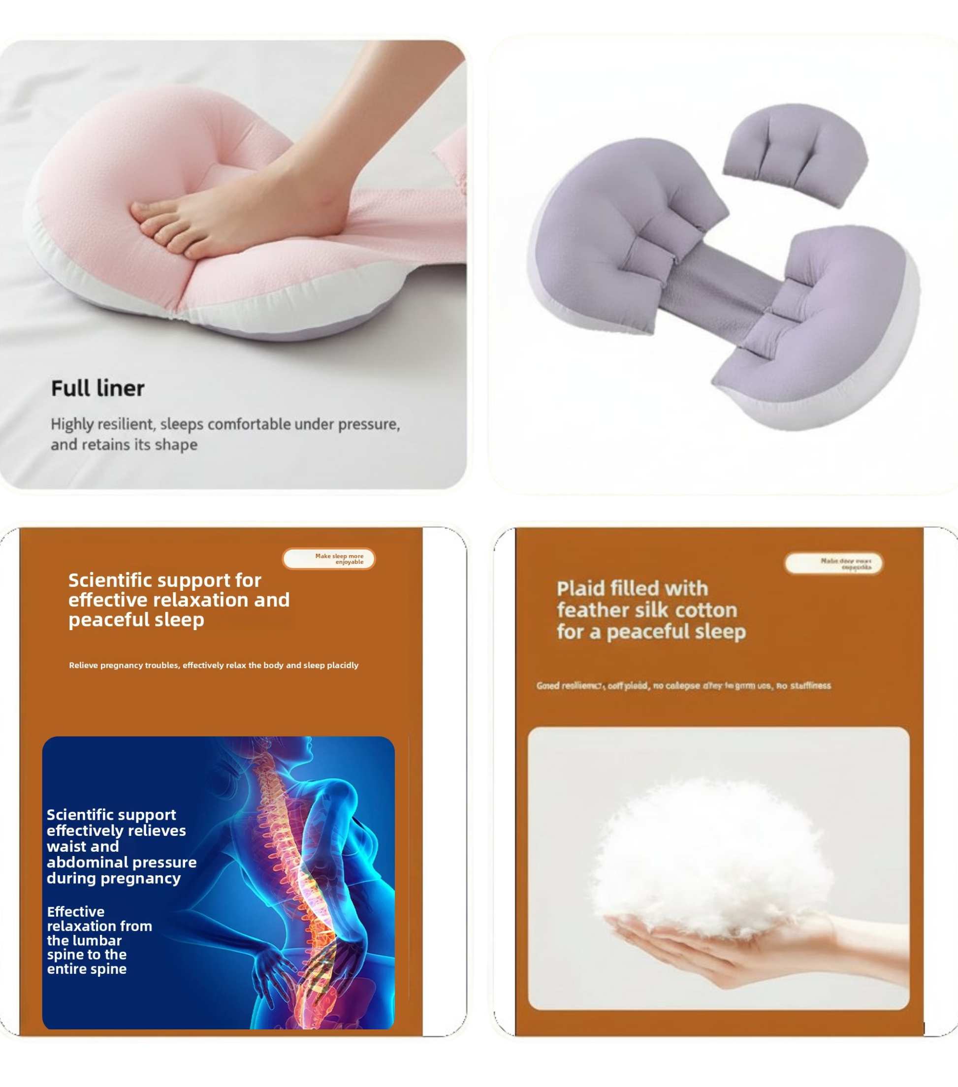 U-Shaped Maternity Pillow for Side Sleeping and Back Support Vendula Care 3