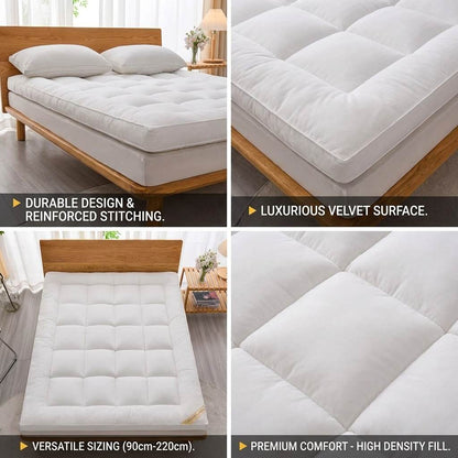 Velvet Mattress Topper with Soft Polyester Filling for Sleep vendula care 08