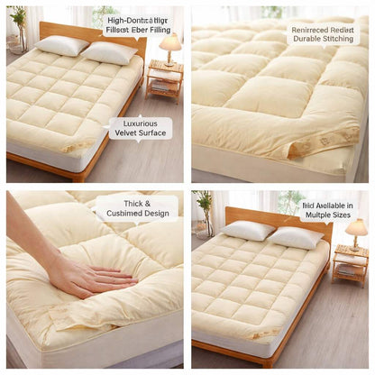 Velvet Mattress Topper with Soft Polyester Filling for Sleep vendula care 09
