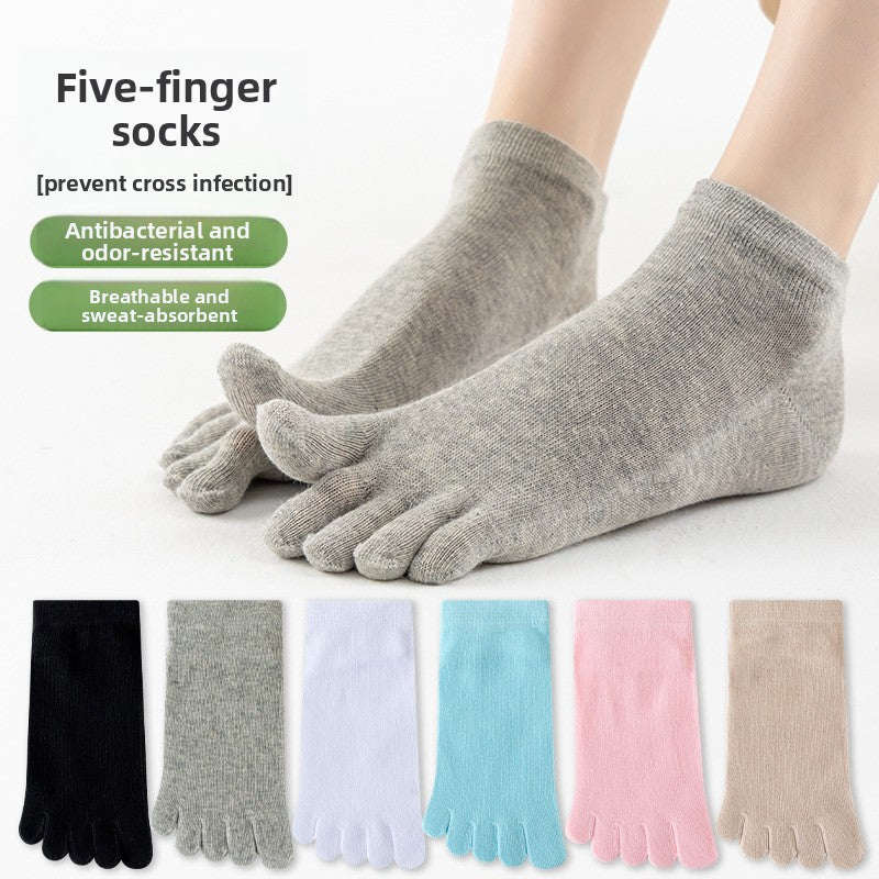 Women's Breathable Cotton Five Toe Socks for Comfort Fit globalswanky 01