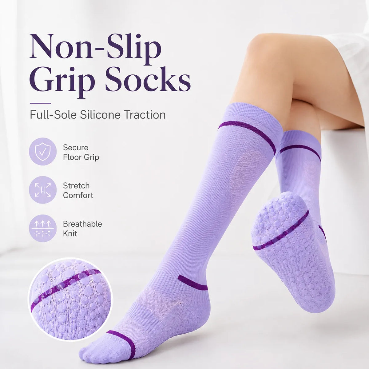 Yoga Compression Socks Non-Slip Workout Calf Socks Vendula Care 03