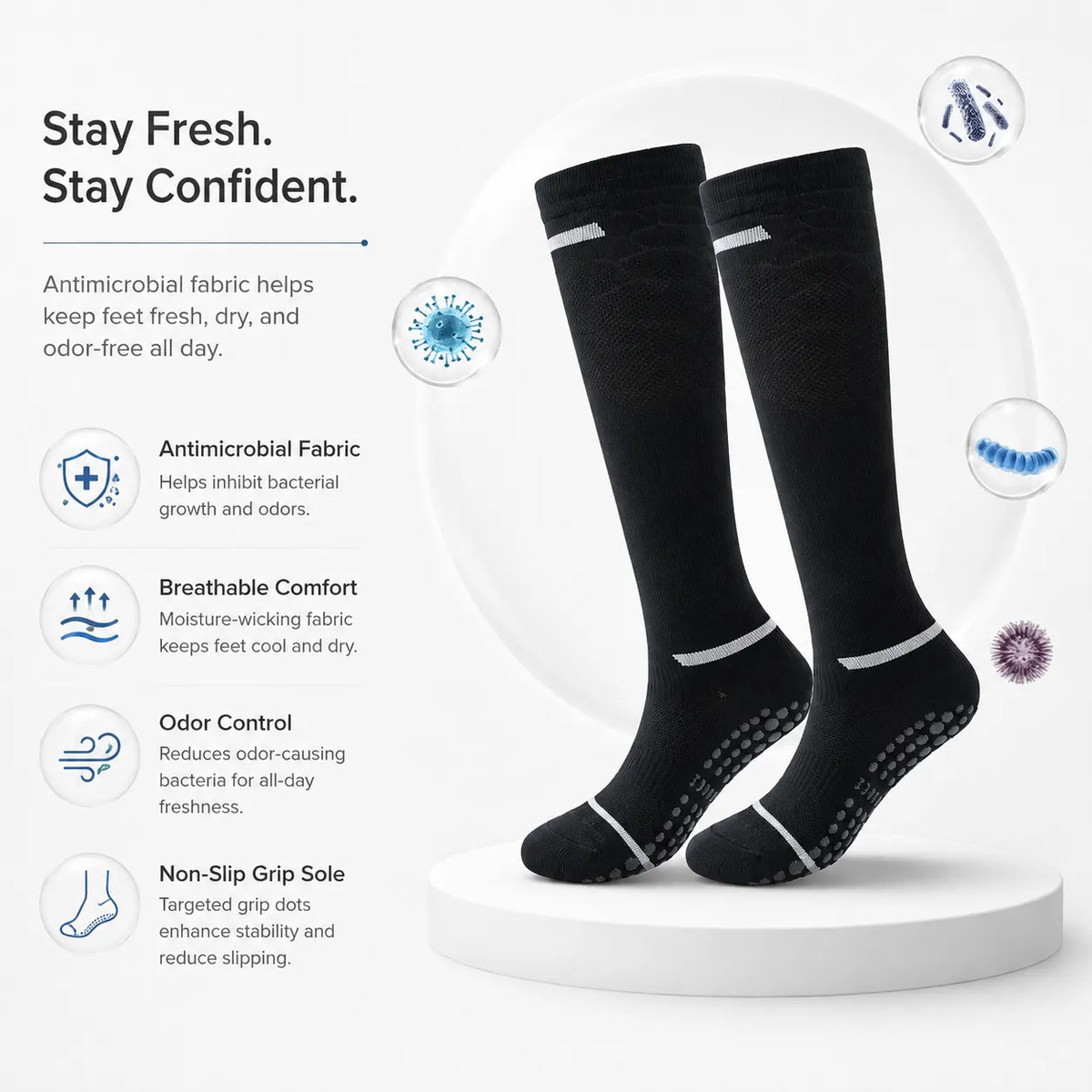 Yoga Compression Socks Non-Slip Workout Calf Socks Vendula Care 05