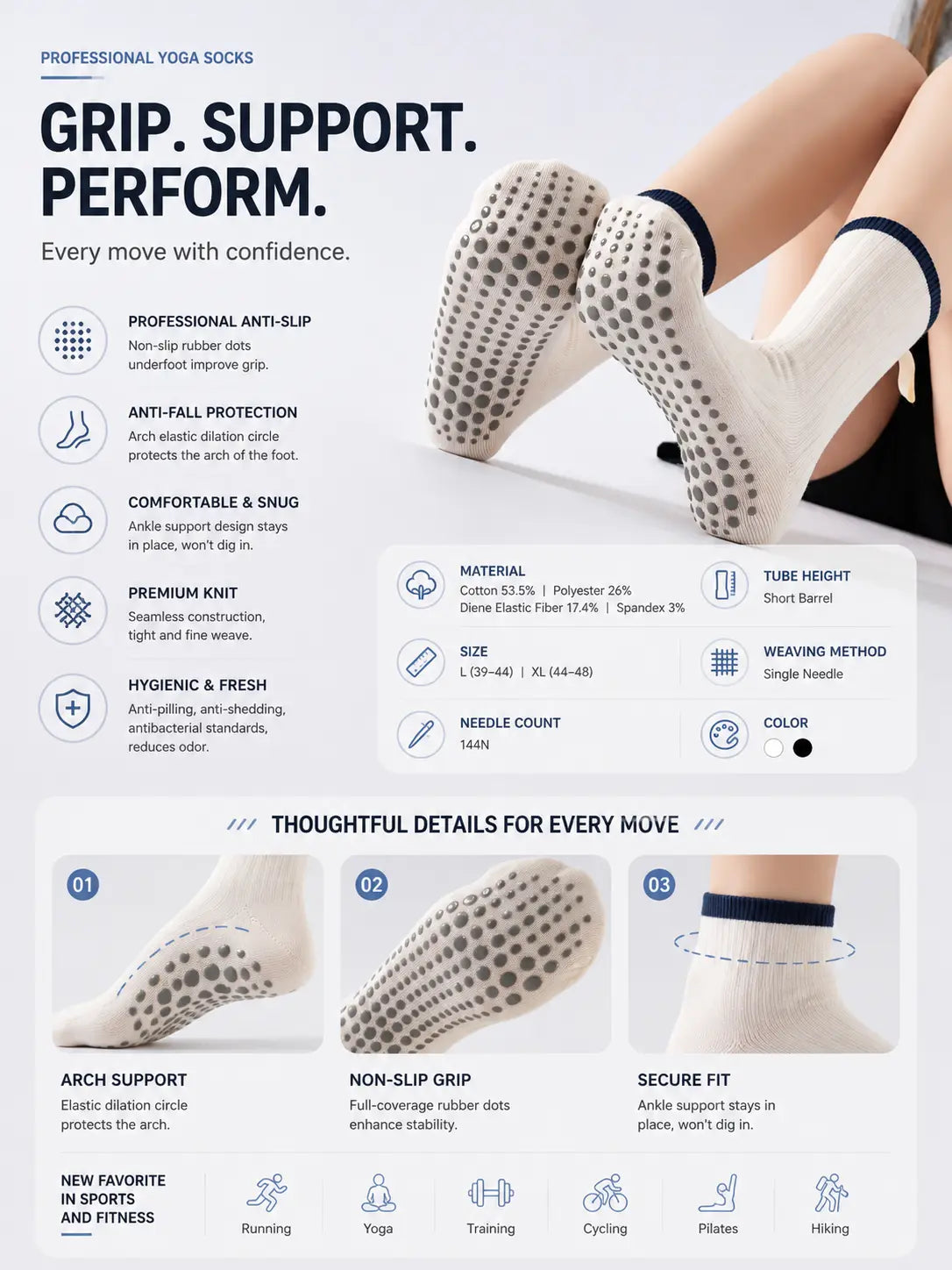 Yoga Socks for Women with Non-Slip Grip for Daily Practice Vendula Care 05