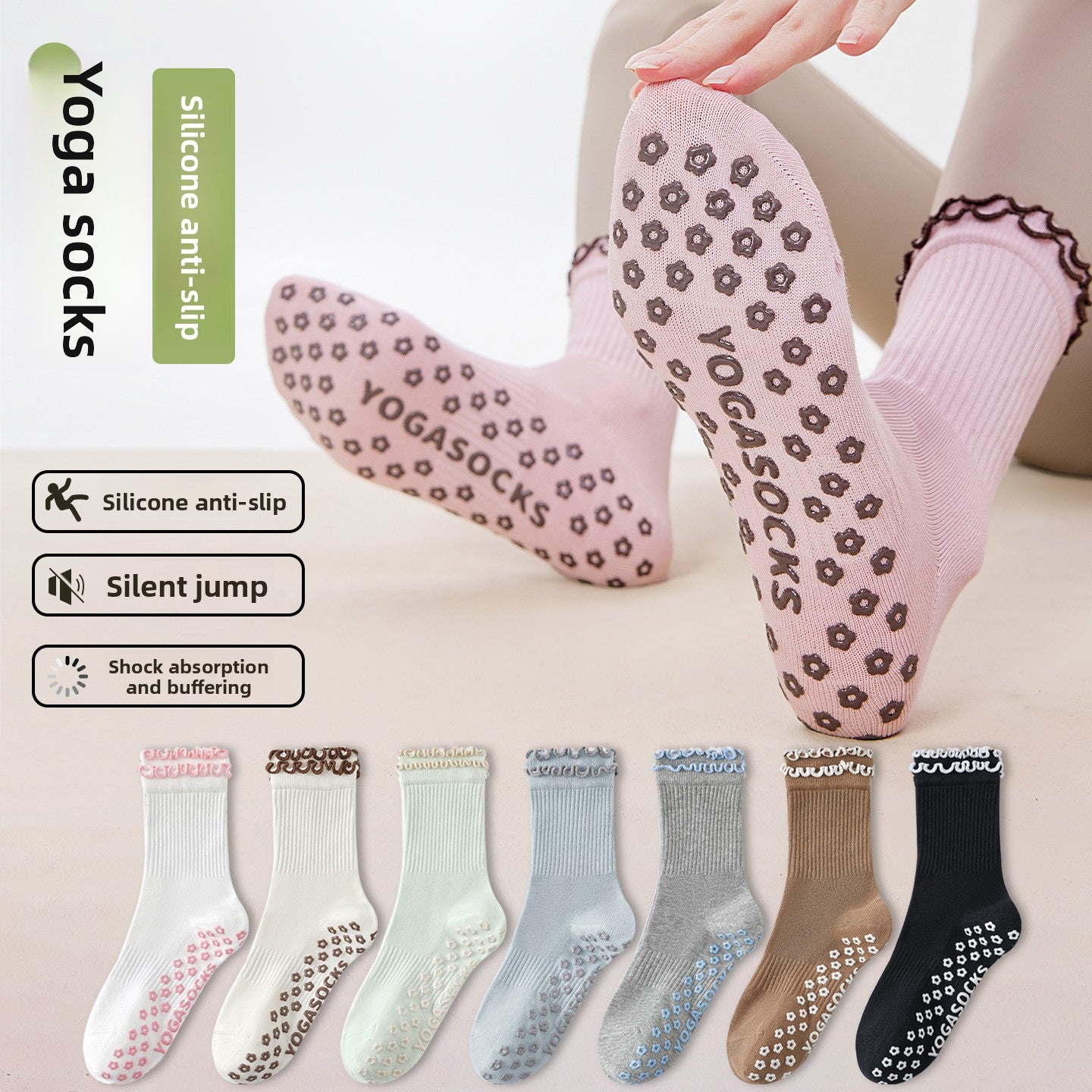 Yoga Socks with Anti Slip Grip for Women Comfort Daily Fit globalswanky 01