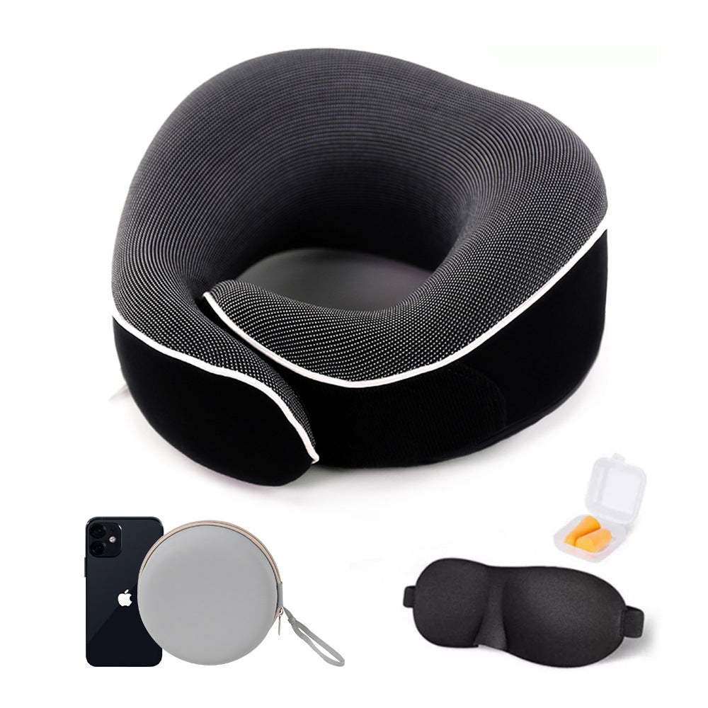 Memory Foam U-Shape Neck Pillow with Storage Box