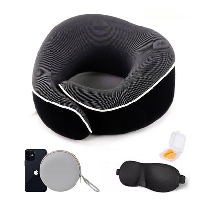 Memory Foam U-Shape Neck Pillow with Storage Box